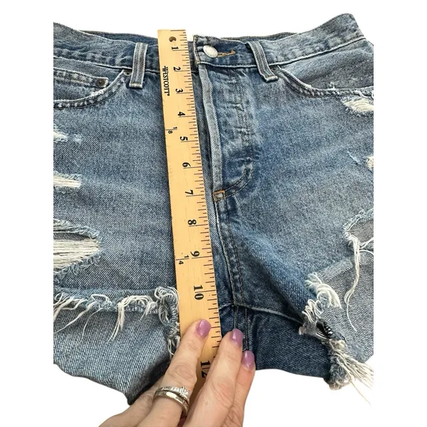 Aritzia Denim Forum Jean Shorts 26 Blue Cut Offs‎ Ex Boyfriend Midi Button #R8-3 - Image 7