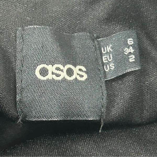 ASOS Black Strapless Embellished Party Dress Size 2 - Image 5