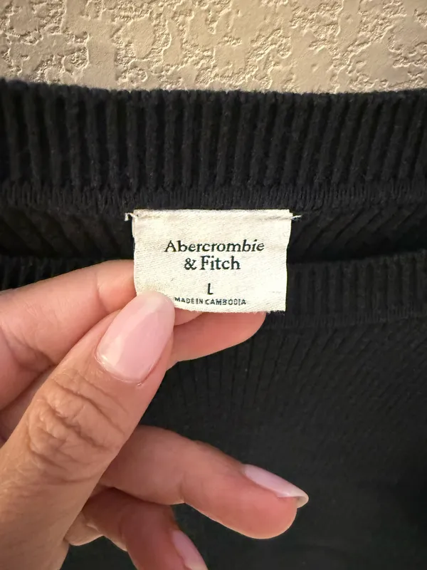 Abercrombie black ribbed sweater L - Image 5