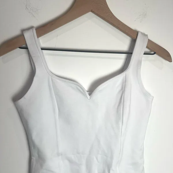 Abercrombie & Fitch Sweetheart Neck White Bodysuit - Image 4