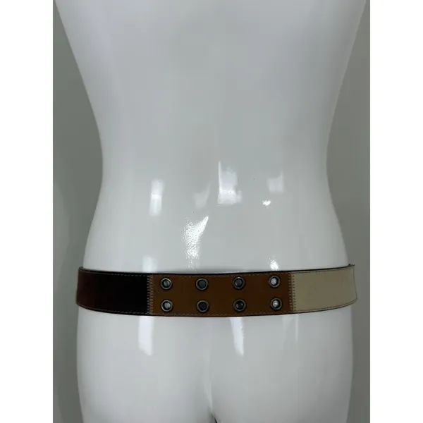 Boho Fringe Brown Leather Belt Womens XL O Ring Tie Waist Western Festival - Image 9