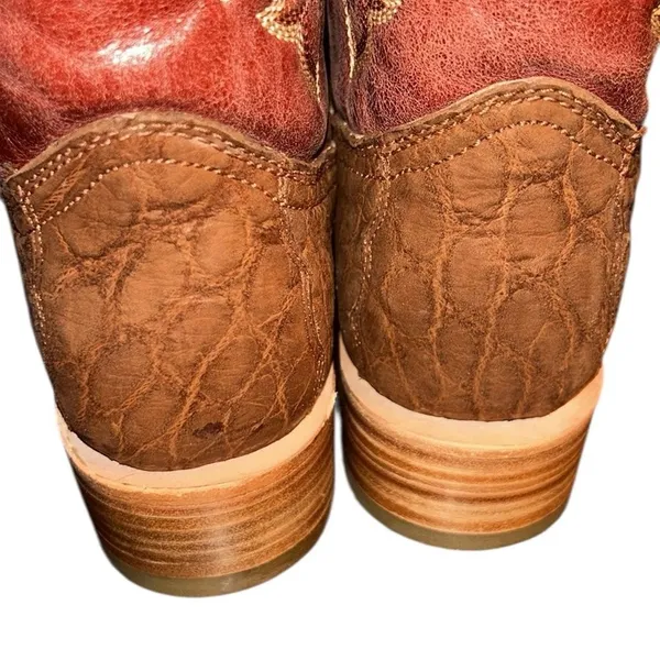 Corral Brown/Red Cowboy Leather Pull on Boots(Size 8.5) - Image 5