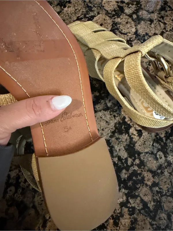 Sam Edelman Dawn Fisherman Sandals Bleached Beechwood Weave Size 5.5 Sandals - Image 8