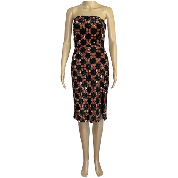 RETROFÊTE Jacqueline Sequin Dress, Black/Pink, Small - Image 9