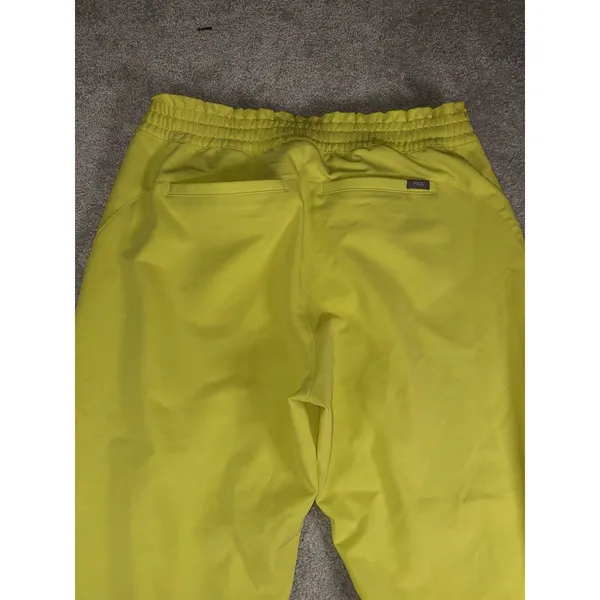 FIGS Marseille Wide Leg Scrub Pants Women Large Petite Neon Yellow - Image 2
