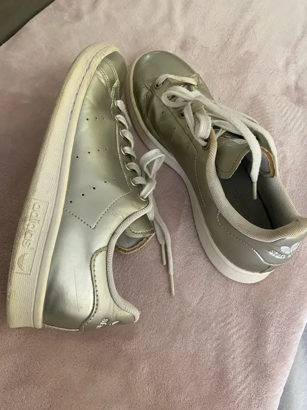 adidas Stan Smith Sneaker Silver Metallic Women Size 8.5 - Image 5