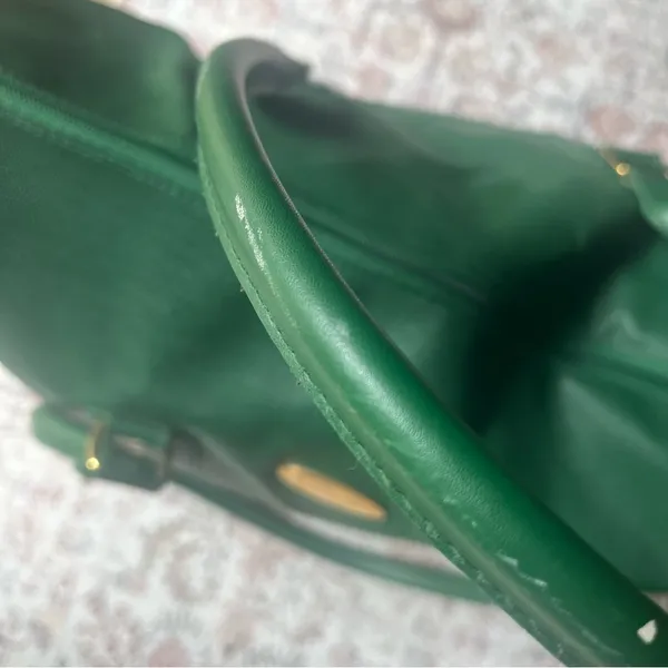 Vintage Christian Dior Perfumes Emerald Green PVC Large Green Travel Bag - Image 4