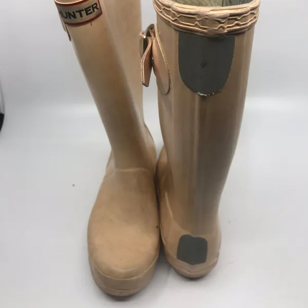 Unisex Hunter Boots Cream Size US 2M/3F - Image 3