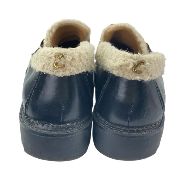 Circus by Sam Edelman Deana Black Sherpa Slip On Chunky Platform Loafers Shoes 6 - Image 3