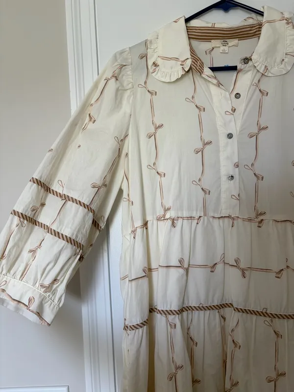 Entro Cream Tiered Mini Dress - Image 2