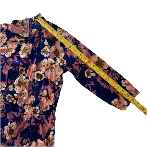 Sifa Fashion Ao Dai Dress Vietnamese 12 US 4/6 Burnout Velvet Floral Traditional - Image 7
