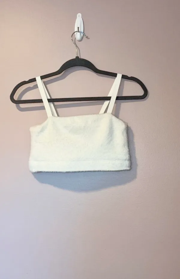 New Gymshark X Whitney Simmons Bandeau Fuzzy Crop Top Bra - Image 2