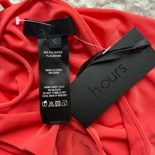 H:ours Coral Mini Dress Size Small - Image 8