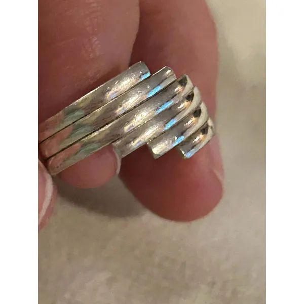 925 sterling silver ring band size 7.25 unique - Image 4
