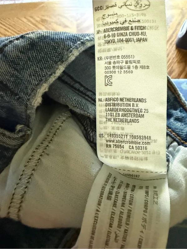 Abercrombie & Fitch Blue Distressed Denim Cutoff Shorts - Image 9