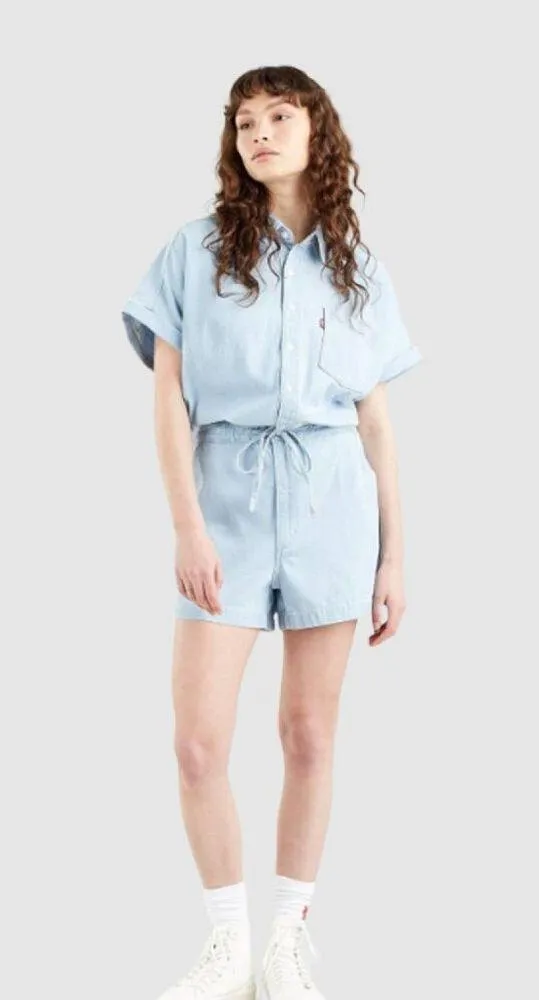 NWT LEVIS Roomy Overalls Romper Female Levis Light Jeans Color - Image 6