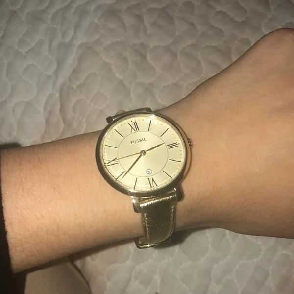 Gold Fossil watch - Image 3