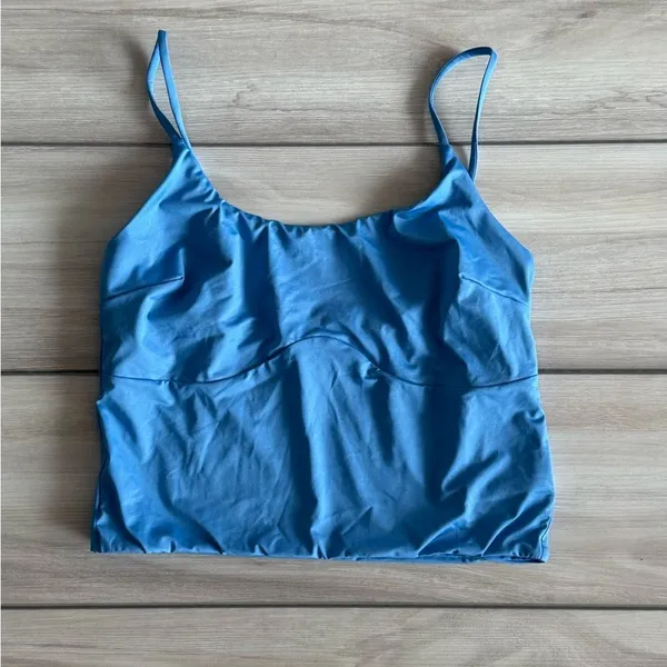 ASOS Design Long Line Tankini Bikini Top Blue Size 8 NWT - Image 4