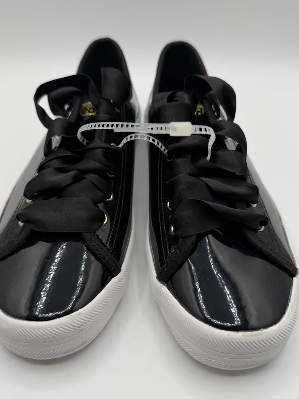 Keds Triple Kick Platform Sneakers Womens 7 Black Patent Ribbon Lace NWOB - Image 2