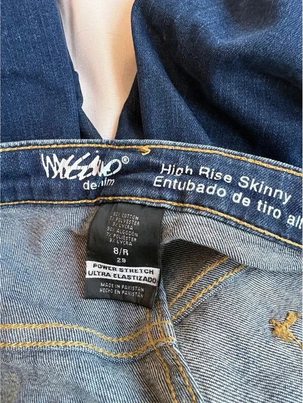 High Rise Skinny Jeans Size 8/R 29 Blue Denim with Stretch - Image 3