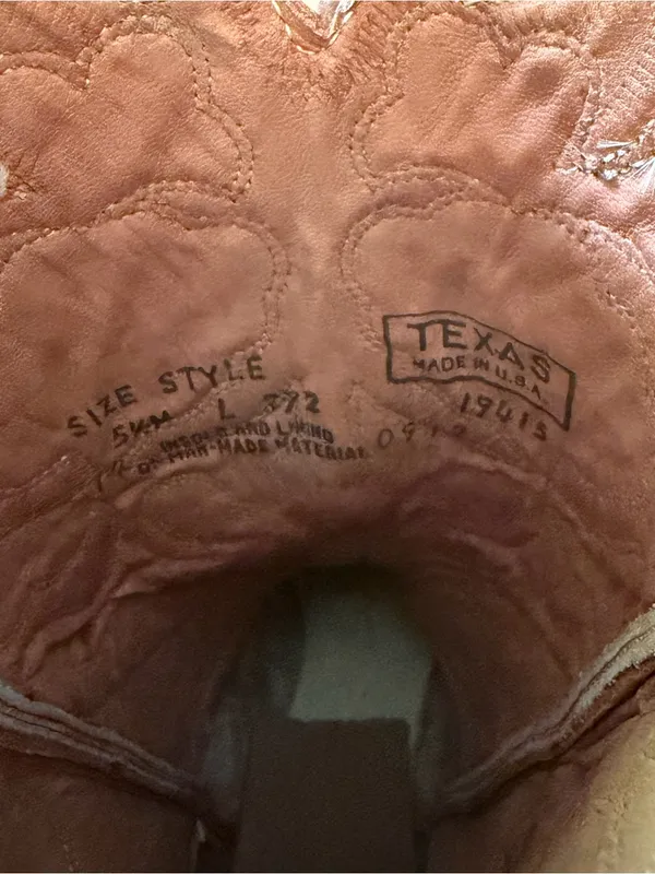 Texas Vintage Women's Mid Calf Western Cowgirl Boot Size 5.5 #267024 - Image 9