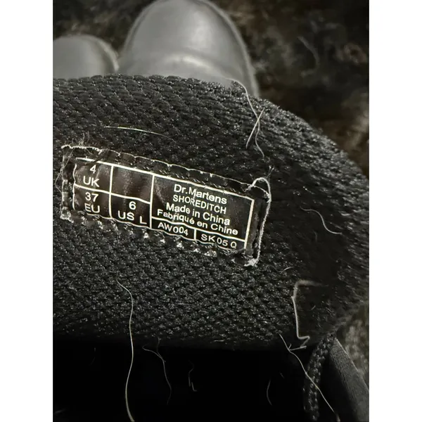 Dr Martens Women's Shoreditch Boot Greasy Black Leather Lace Up Combat Size 6 US - Image 6