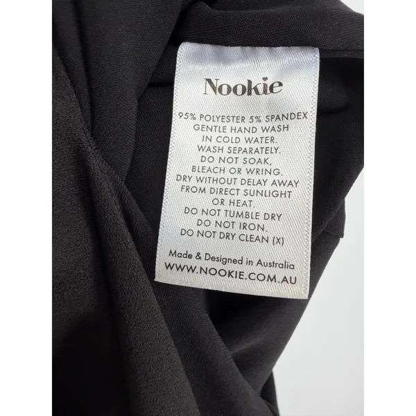 Nookie One Shoulder Gown Maxi Dress M Black High Slit Formal Prom Homecoming - Image 16