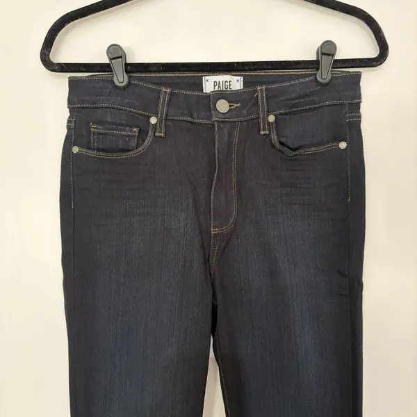 PAIGE Hoxton Ultra Skinny Jeans Vista Denim Women's 29 Dark Blue Wash High Rise - Image 4