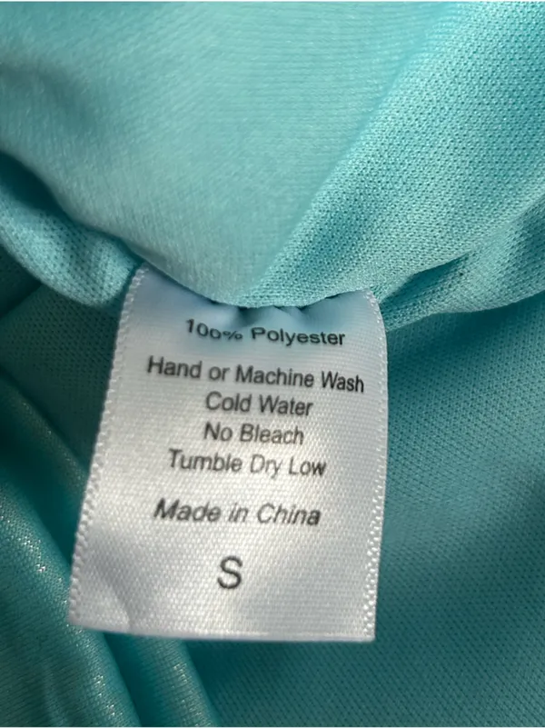 Lucy in the Sky Light Blue Ruched Slinky Bodycon Mini Dress Size Small - Image 4