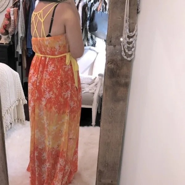 Umgee small orange & yellow maxi dress - Image 4
