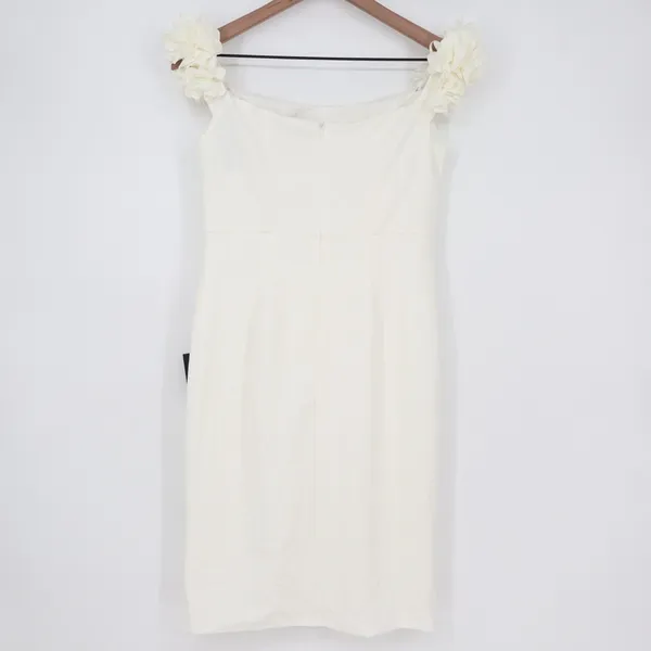 Lulus Pretty Presence Mini Dress Womens M White Off-the-Shoulder Floral Strap - Image 6