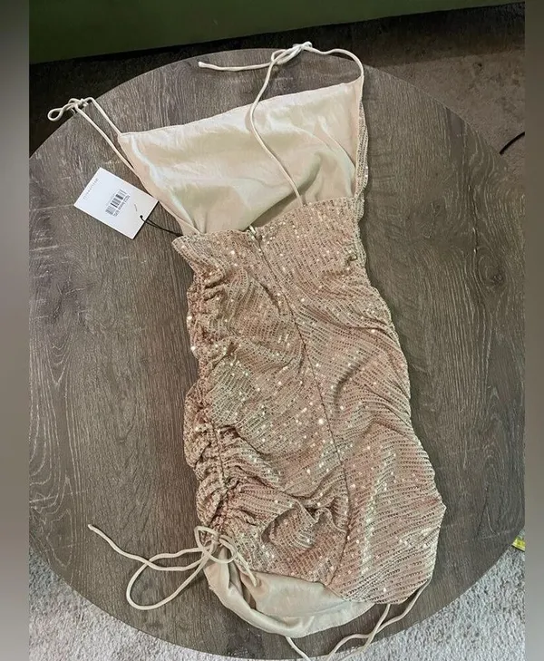 Hello Molly sequin mini dress gold - Image 9