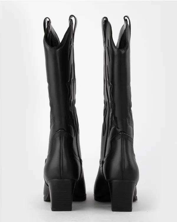 Soda Black Cowboy Boots - Image 8