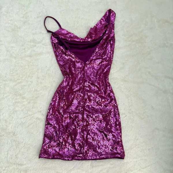 Hello Molly Citadel Skies Purple Sequin Mini Dress - Size 2 - Image 9