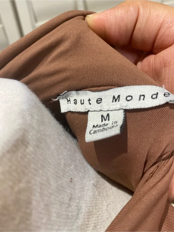 Haute Monde Chocolate Brown Polo Collar Maxi Dress - Image 2