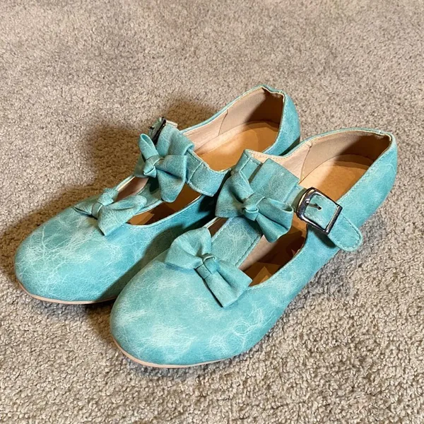 Women’s Shoes Bows Round Toe Mary Jane Low Heel Size 39 (8-8.5 US) NEW - Image 2