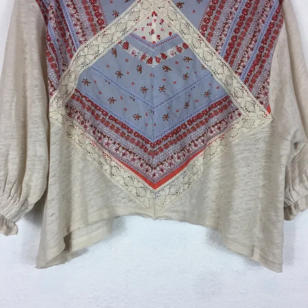 Free People Prairie Days 3/4th Sleeve Boho Blouse - Image 8