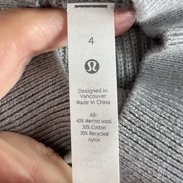 Lululemon‎ Size 4 Merino Wool Blend Knit Dress Heathered Gull Grey Knit Women’s - Image 7