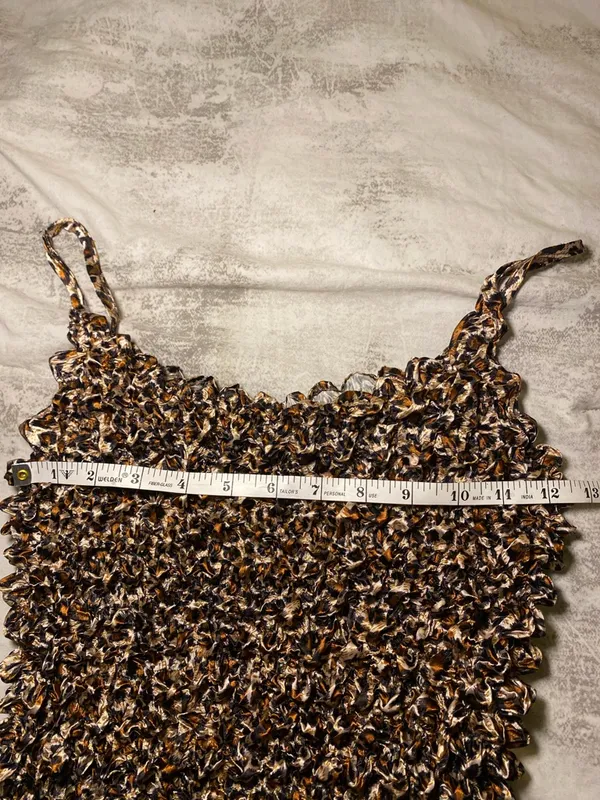 Y2K Brown Leopard Textured Stretch Camisole Size undefined - Image 6