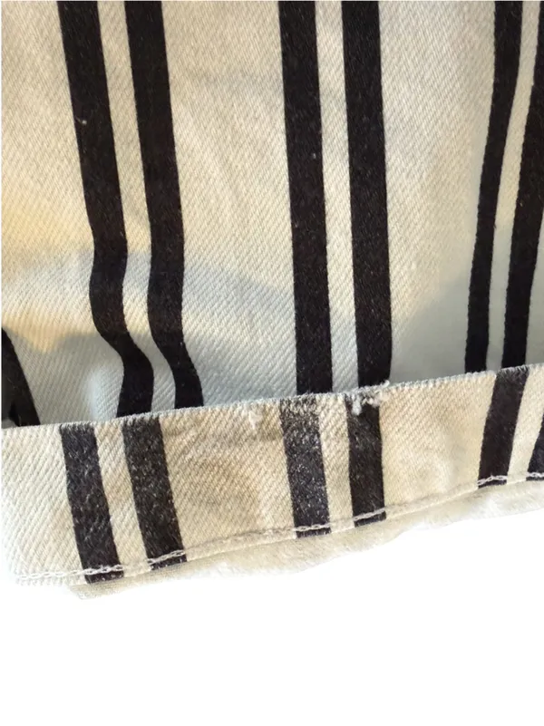 Reformation Logan Ultra High Rise Wide Leg Jeans Size 25 Black White Stripe - Image 10