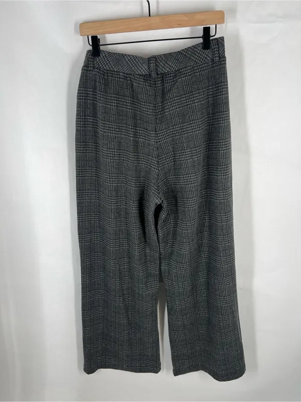 Halara High Rise Wide Leg Plaid Pants Gray Stretch Pull On Size M - Image 11
