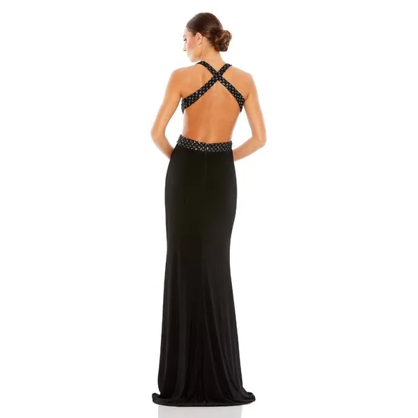 MAC DUGGAL Sequin Sheath Gown in Black Size US 6 - Image 2