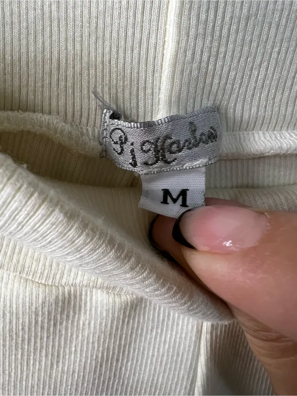 PJ Harlow Alyssa Cream Supima Cotton Modal Micro Ribbed Pajama Cozy Lounge Set - Image 11