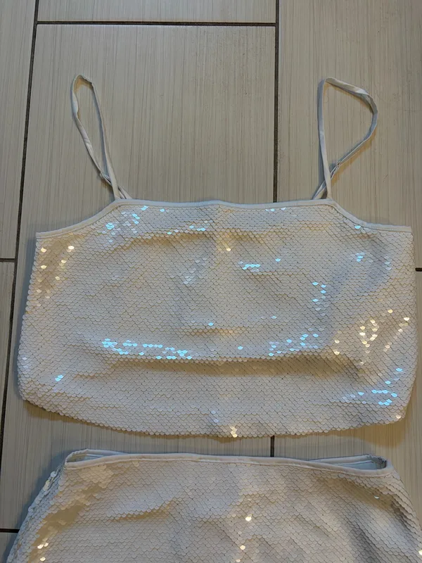 Abercrombie & Fitch White Sequin Set - Image 4