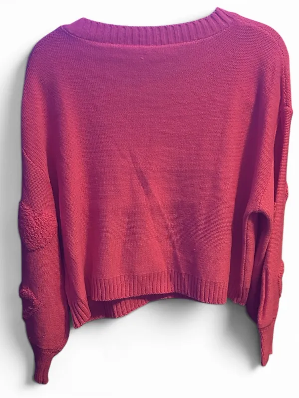 Sm Pink Heart Embellished Sweater - Image 3