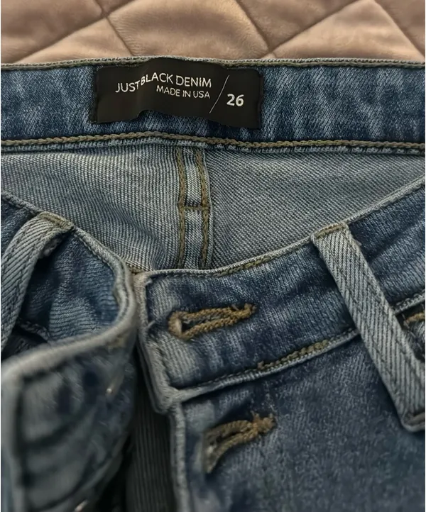 Just Black Denim Jeans Skinny Raw Hem - Image 3
