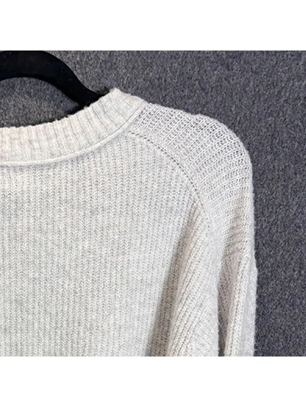 American Eagle Cream Knit Sweater Size S/P - Image 4