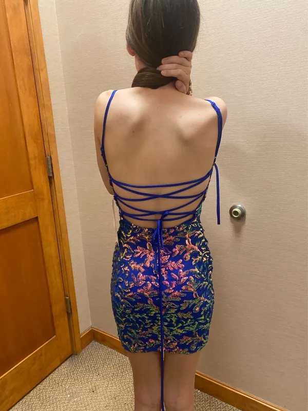 DILLARDS blue iridescent hoco dress - Image 5