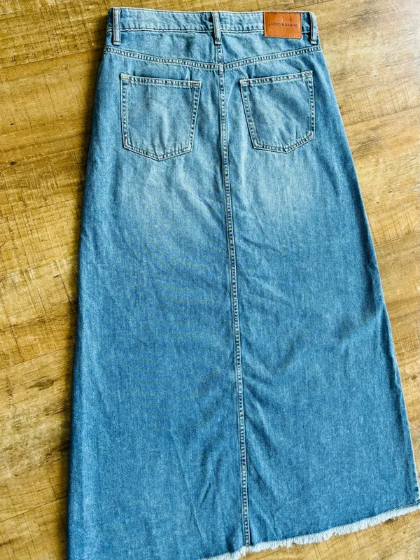 Lucky Brand Women's Maxi Skirt denim frayed hem size 8/29 - Image 5