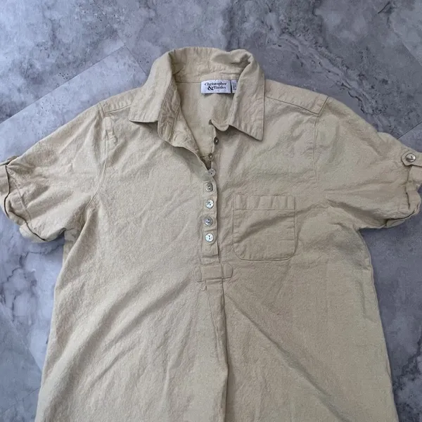 Christopher & Banks Yellow‎ Sleeveless Linen Blend Dress Women's Size Medium M - Image 2